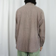 画像3: 60〜70's ヒッコリーストライプ 猫目ボタン ワークシャツ (3)