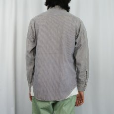 画像3: 60〜70's ヒッコリーストライプ 猫目ボタン ワークシャツ (3)