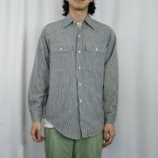 画像2: 60〜70's ヒッコリーストライプ ワークシャツ (2)