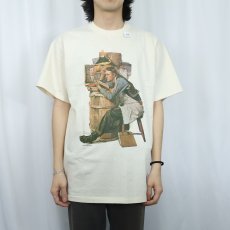 画像2: 90's Norman Rockwell USA製 "The Law Student" アートプリントTシャツ DEADSTOCK L (2)