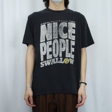 画像2: 90's USA製 NICE PEOPLE プリントTシャツ BLACK L (2)