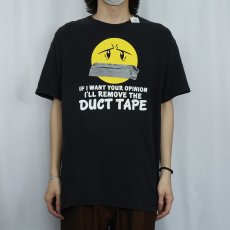 画像2: "IF I WANT YOUR OPINION ...." スマイルプリントTシャツ BLACK XL (2)