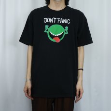画像2: 90's Lee USA製 "DON'T PANIC" プリントTシャツ BLACK XL (2)
