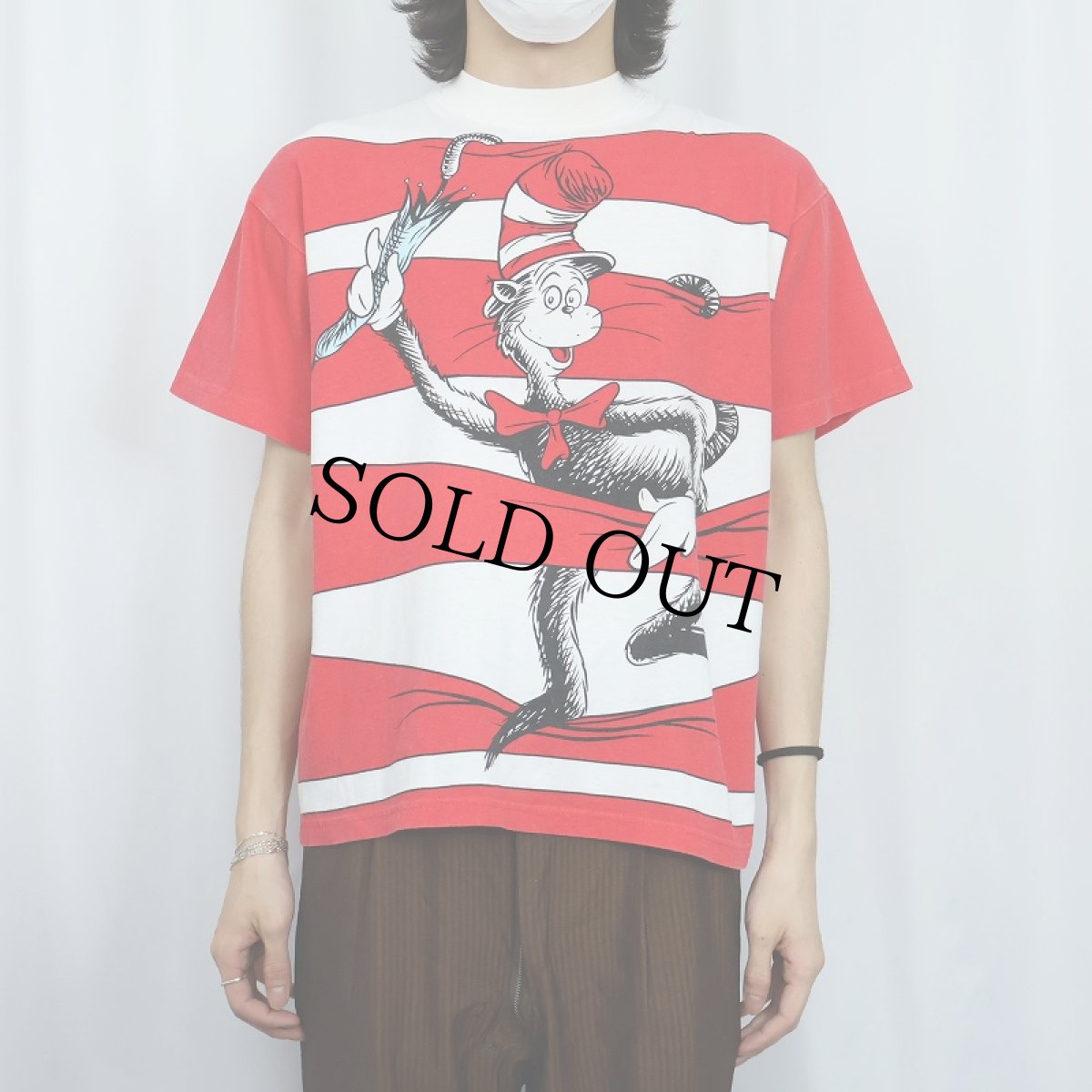 画像3: 90's UNIVERSAL STUDIOS USA製 "Dr.Seuss THE CAT IN THE HAT"　キャラクタープリントTシャツ M (3)