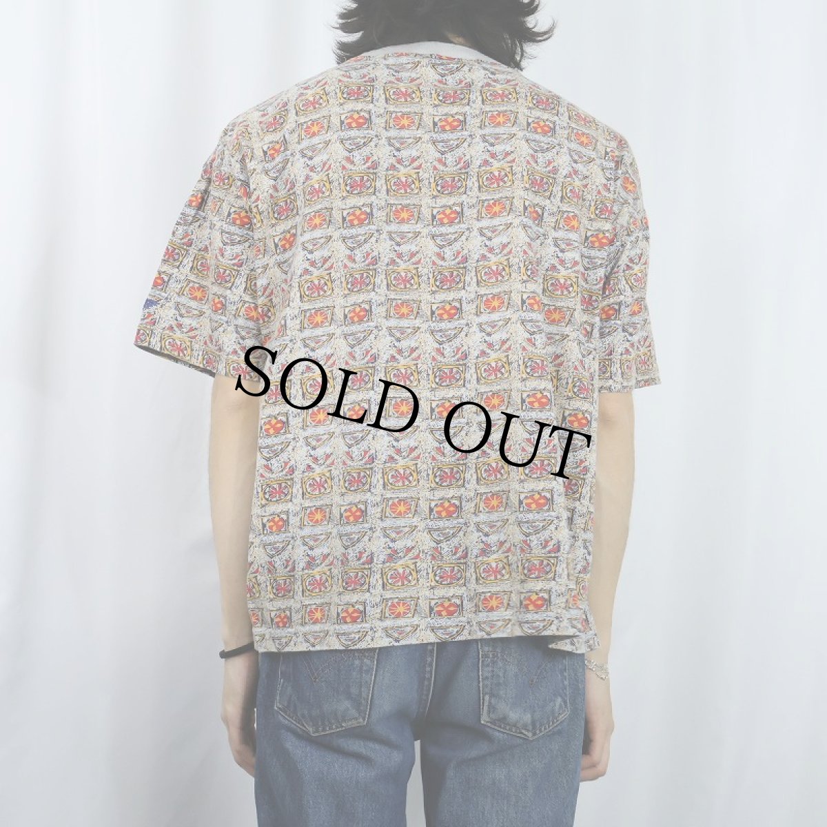 画像3: DOCKERS 総柄 プリントTシャツ L (3)