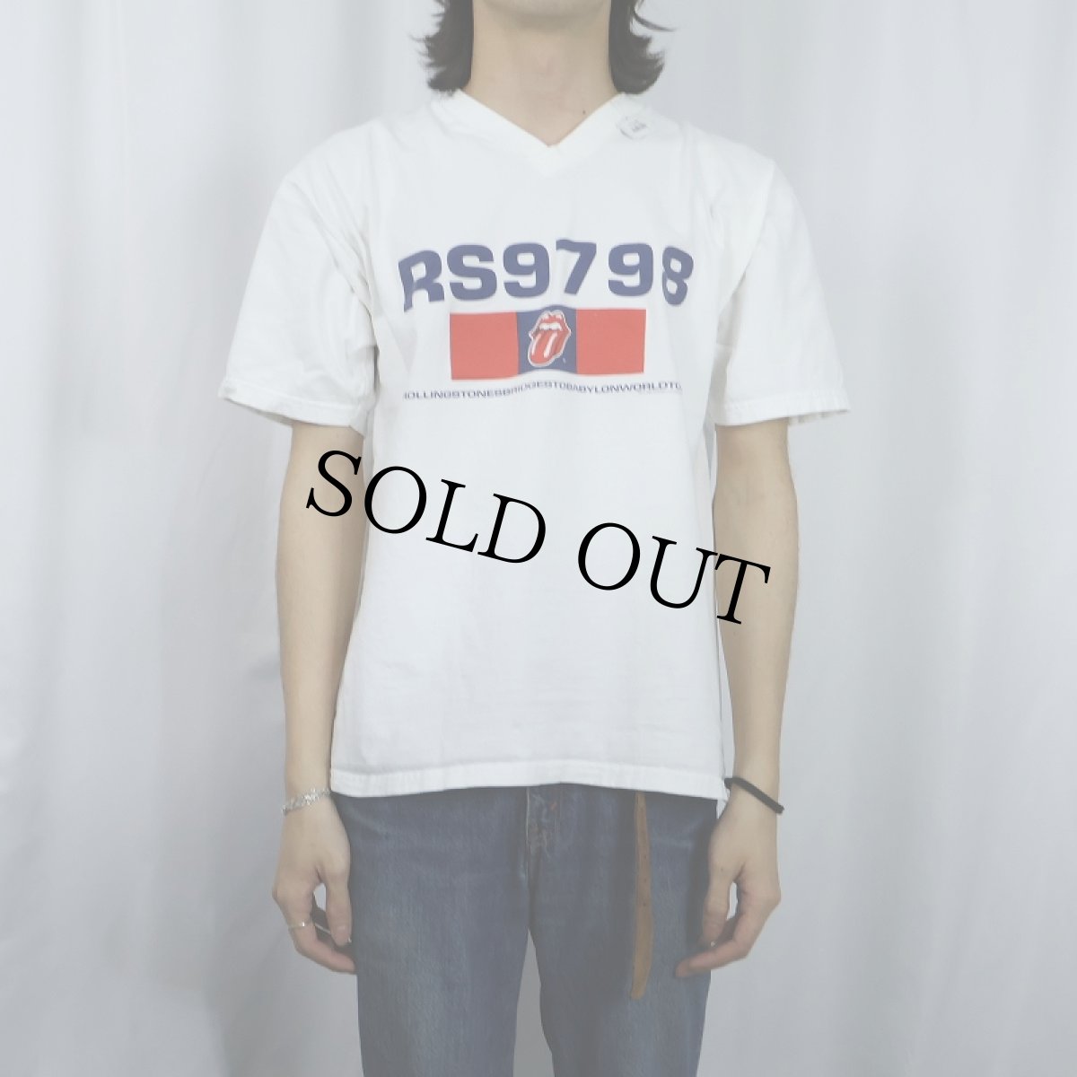 画像2: 90's THE ROLLING STONES ロックバンド ツアープリントTシャツ (2)