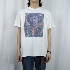 画像2: 90's David Sanders USA製 "Jimi Hendrix" ミュージシャン アートプリントTシャツ XL (2)