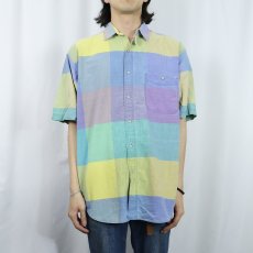 画像2: 80's Eddie Bauer チェック柄 コットンシャツ L (2)