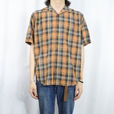 画像2: 90's THE TERRITORY AHEAD チェック柄 オープンカラーシャツ M (2)