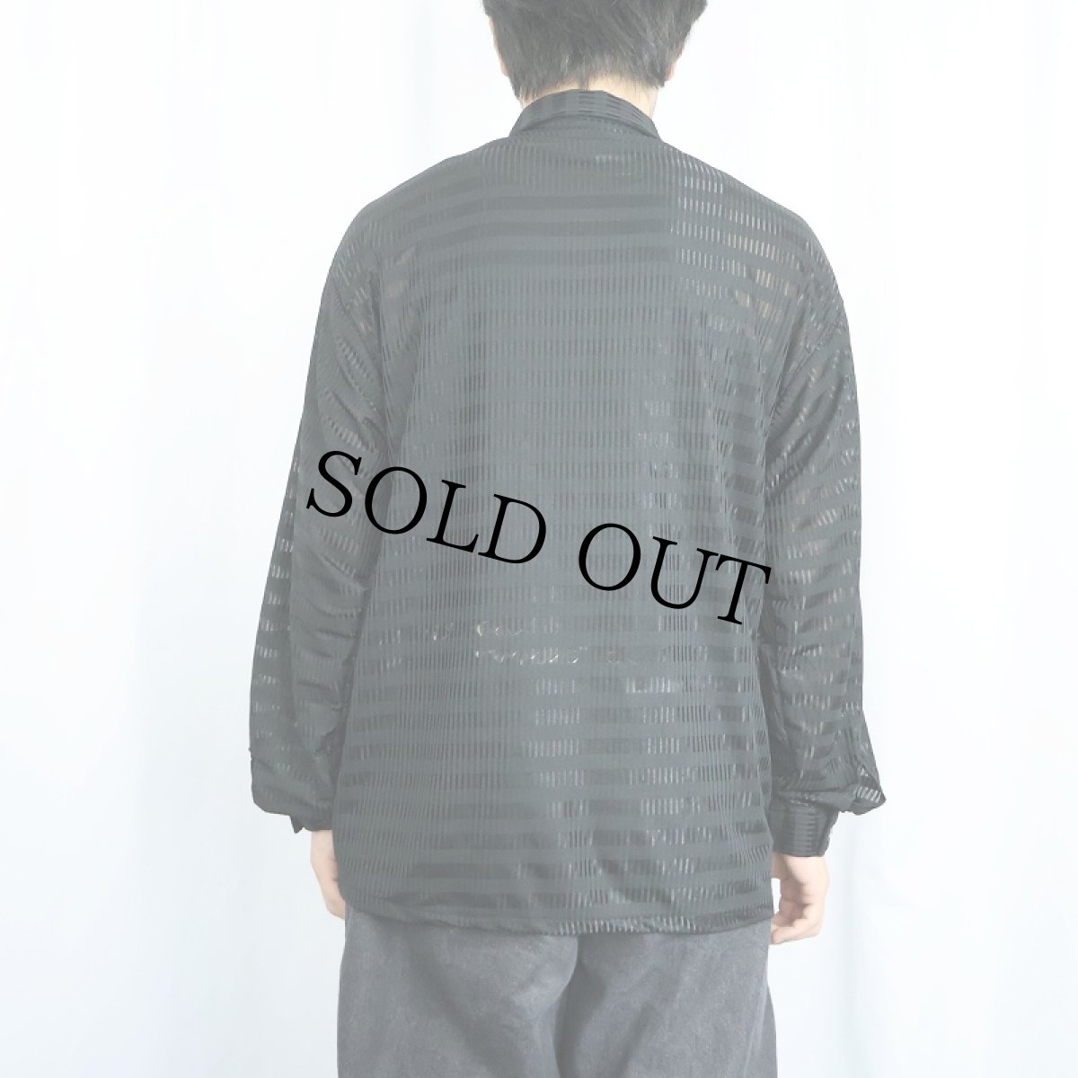画像3: Monzini Collection ボーダー柄 シースルーシャツ M (3)