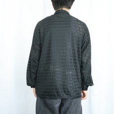 画像3: Monzini Collection ボーダー柄 シースルーシャツ M (3)