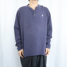 画像2: 90's USA製 "Michelin" ワッペン付き ヘンリーネックロンT XL (2)