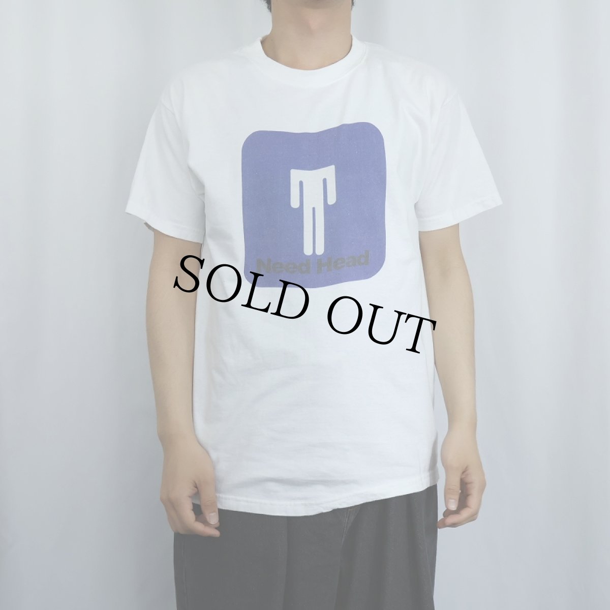画像2: Need Head ジョークプリントTシャツ M (2)