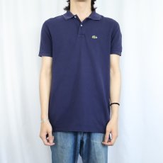 画像2: 80's IZOD LACOSTE USA製 ロゴワッペン ポロシャツ NAVY M (2)