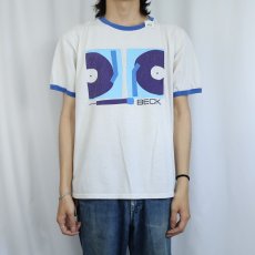 画像2: BECK ミュージシャンプリント リンガーTシャツ L (2)