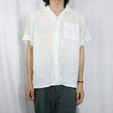 画像2: POLO Ralph Lauren "CLASSIC FIT" ポニー無し リネンオープンカラーシャツ M (2)