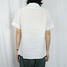 画像3: POLO Ralph Lauren "CLASSIC FIT" ポニー無し リネンオープンカラーシャツ M (3)