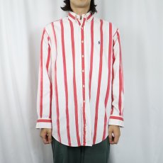 画像2: Ralph Lauren ストライプ柄 コットンボタンダウンシャツ S (2)