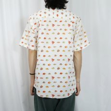 画像3: USA製 魚柄 コットンシャツ M (3)
