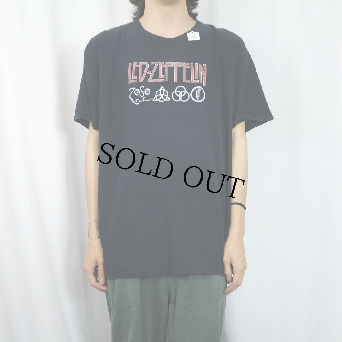 画像2: LED ZEPPELIN ロックバンドプリントTシャツ BLACK (2)