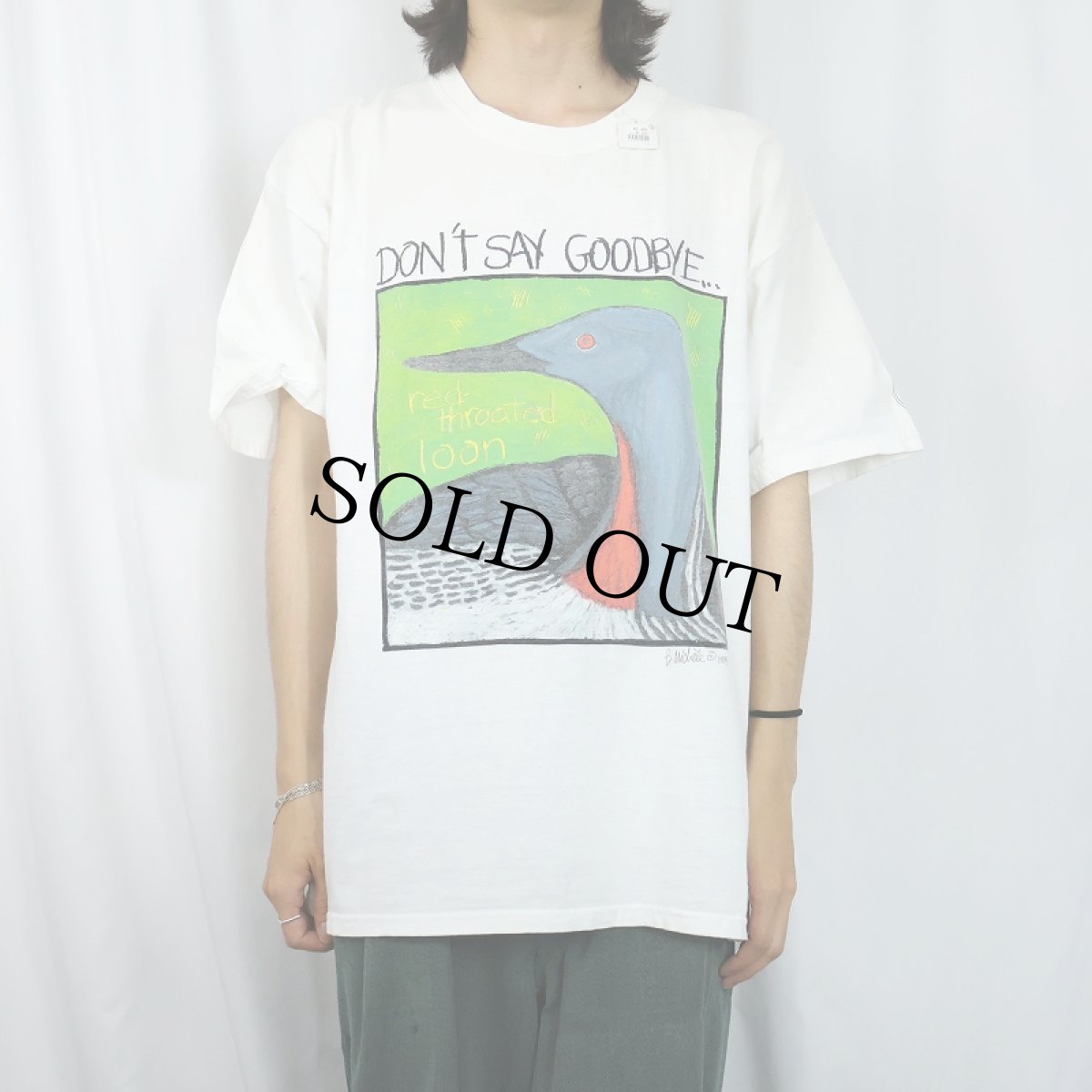 画像2: 90's B. Michele "DON'T SAY GOODBYE..." アートプリントTシャツ XL (2)