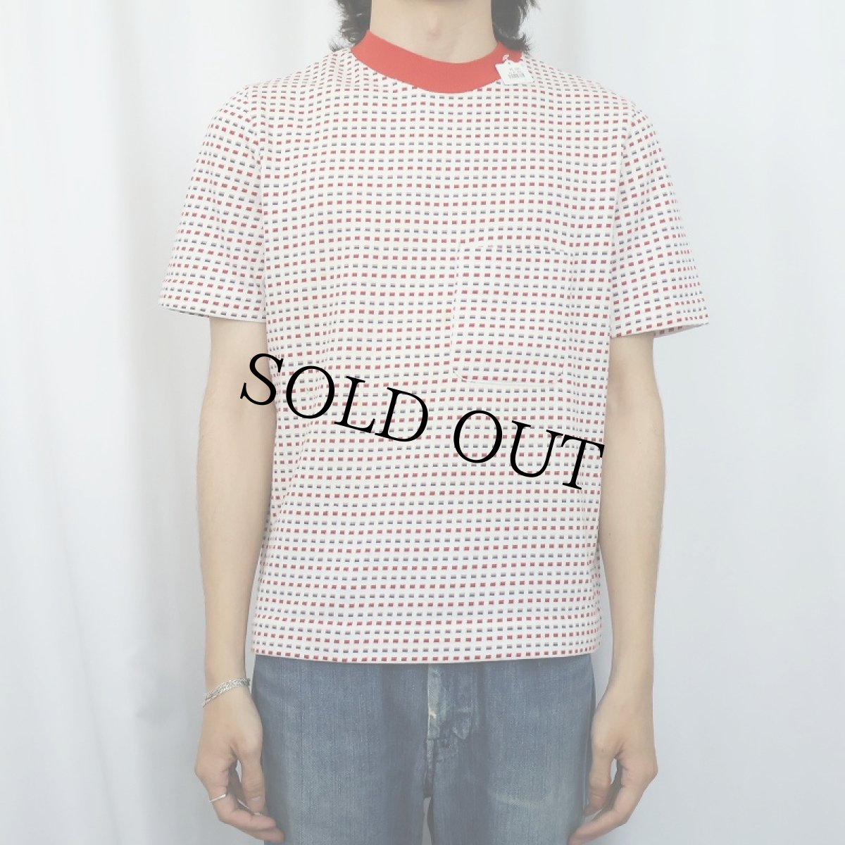 画像2: 70〜80's 総柄 リンガー ポケットTシャツ (2)