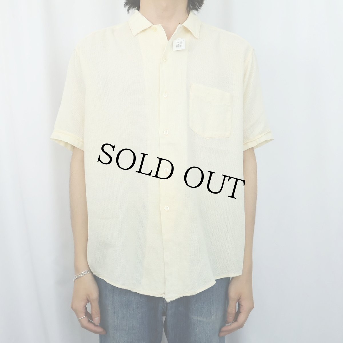 画像2: 50〜60's Wash and Wear コットンメッシュ オープンカラーシャツ (2)