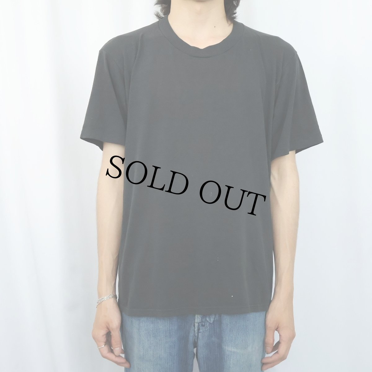 画像2: 90's JERZEES USA製 無地ポケットTシャツ BLACK XL (2)