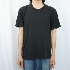 画像2: 90's JERZEES USA製 無地ポケットTシャツ BLACK XL (2)