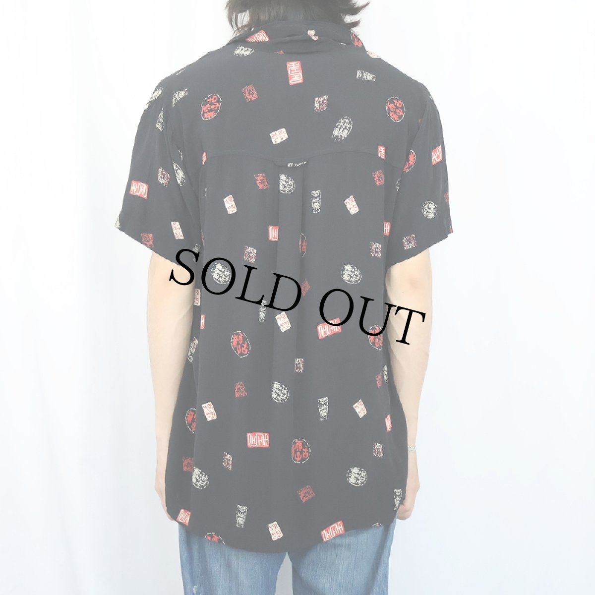 画像3: CHICO'S DESIGN 総柄 レーヨンシャツ BLACK SIZE2 (3)