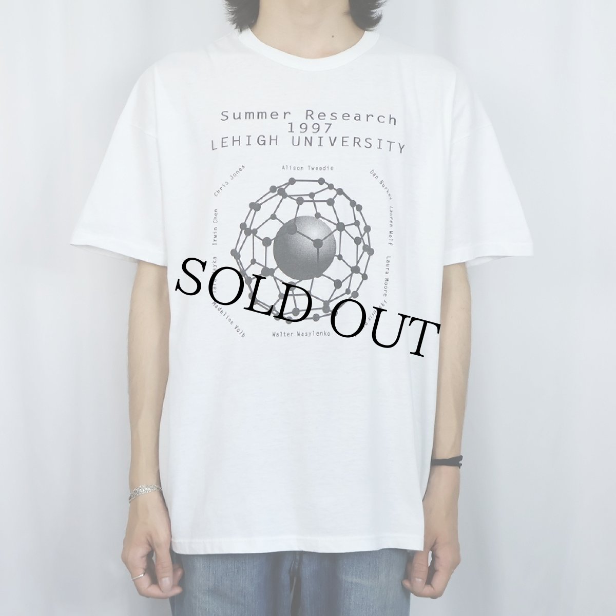 画像2: 90's USA製 "LEHIGH UNIVERSITY" 化学プリントTシャツ L (2)