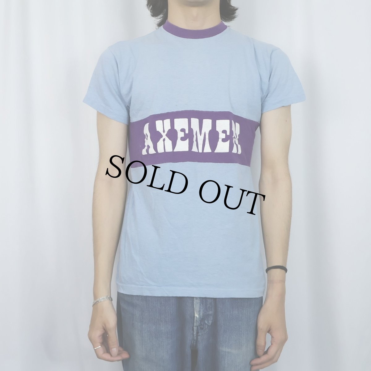 画像2: 70's Champion バータグ USA製 "AXEMEN" プリントTシャツ L (2)