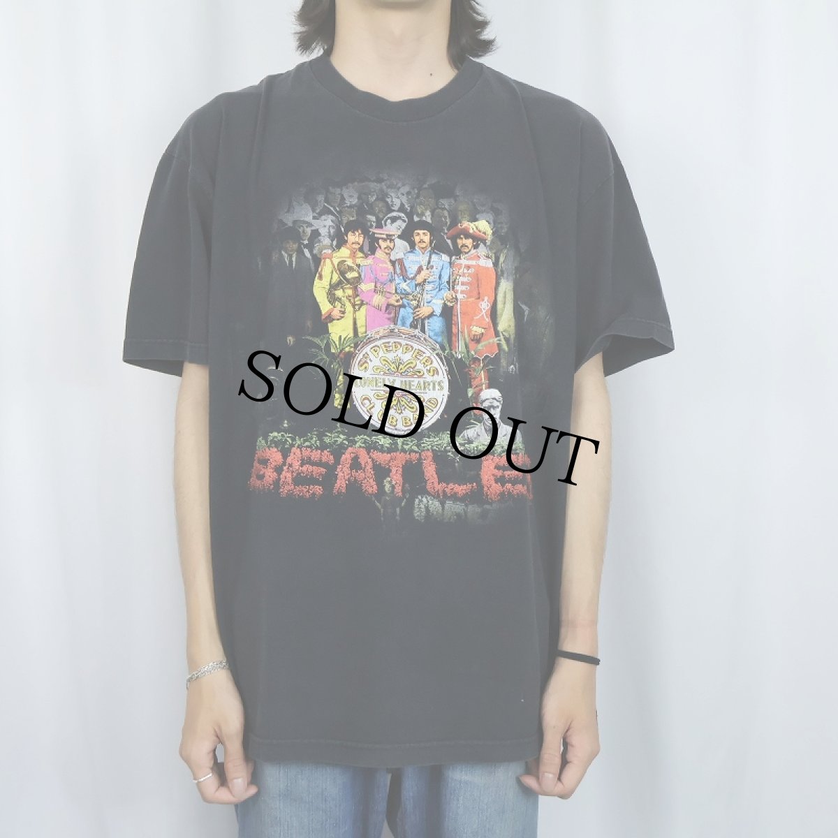 画像2: 2000's THE BEATLES "Sgt Pepper's Lonely Hearts Club Band" ロックバンドTシャツ BLACK XL (2)