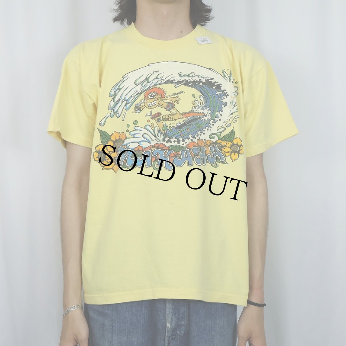画像2: 80's J.C. BATES "MAKAHA" サーフイラスト プリントTシャツ (2)