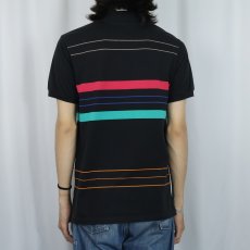 画像3: 70's Ocean Pacific USA製 ボーダー柄 ポロシャツ BLACK L (3)