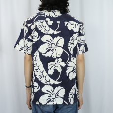 画像3: 60's TOWNCRAFT オールオーバーパターン コットンハワイアンシャツ NAVY L (3)