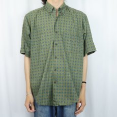 画像2: 90's GAP 総柄コットンボタンダウンシャツ M (2)