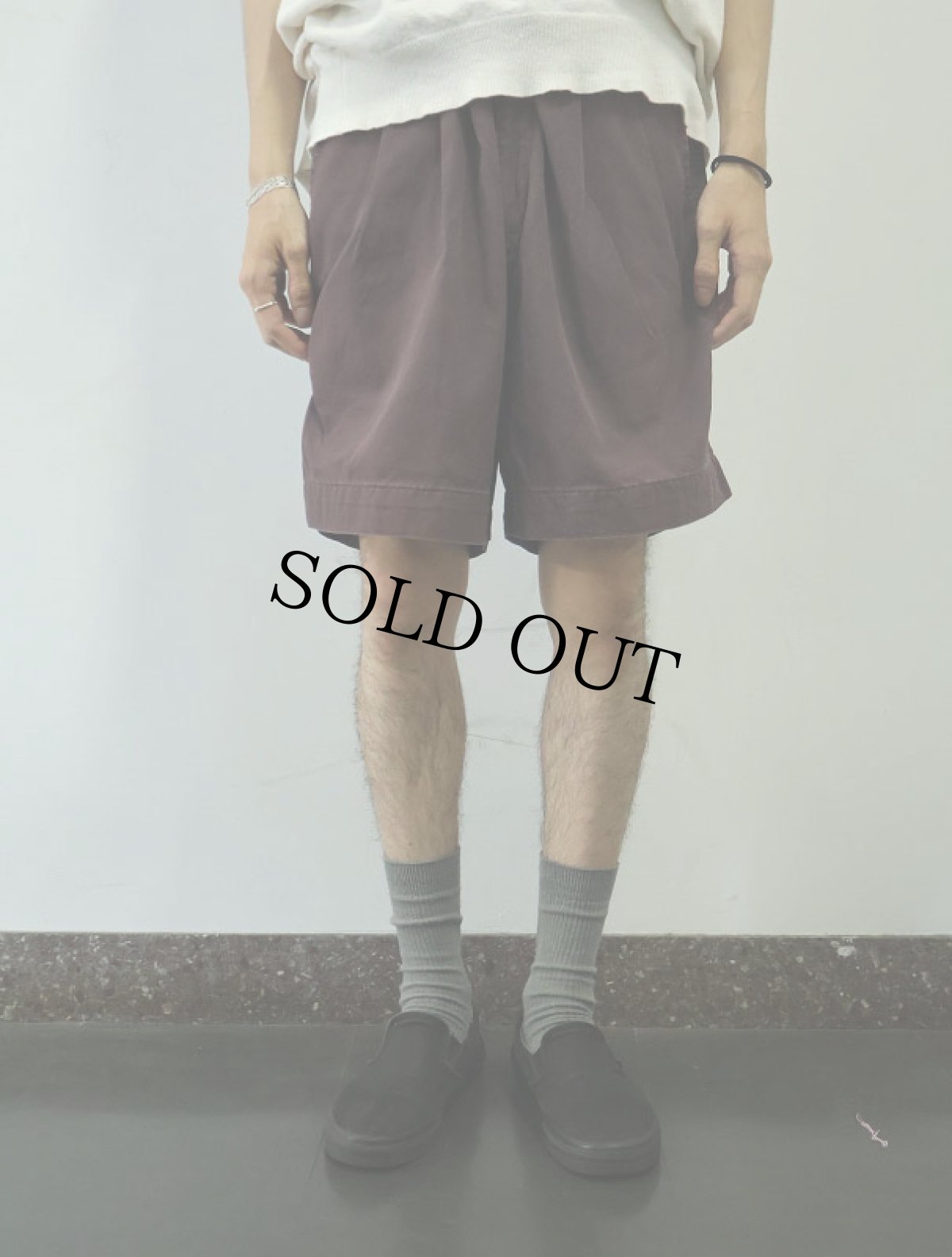 画像2: DOCKERS サイドアジャスタ付き 2タックコットンショーツ W35 (2)