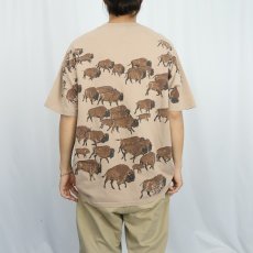 画像3: 90's Harlequin K.G. USA製 バッファロープリントTシャツ L (3)