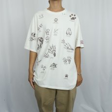 画像2: 〜2000's 足跡プリントTシャツ XL (2)