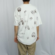画像3: 〜2000's 足跡プリントTシャツ XL (3)