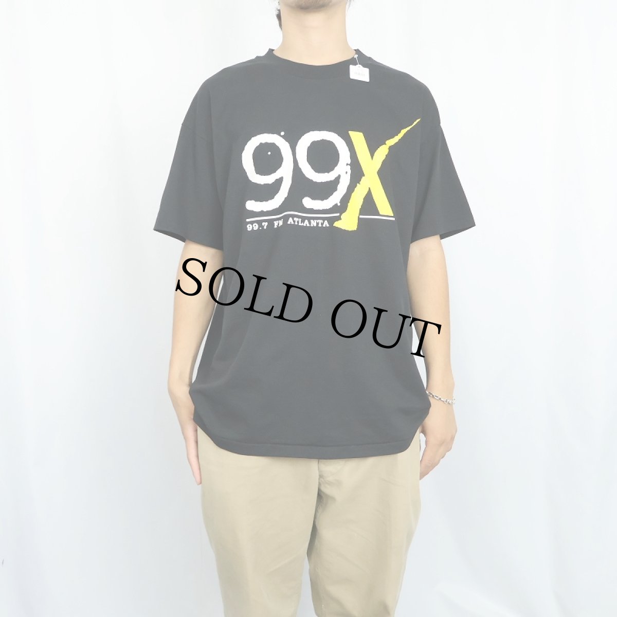 画像3: 90's USA製 "99X 99.7FM Atlanta" オルタナティブ・ロック専門ラジオ局 ピースマークプリントTシャツ BLACK XL (3)