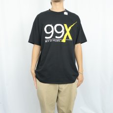 画像3: 90's USA製 "99X 99.7FM Atlanta" オルタナティブ・ロック専門ラジオ局 ピースマークプリントTシャツ BLACK XL (3)
