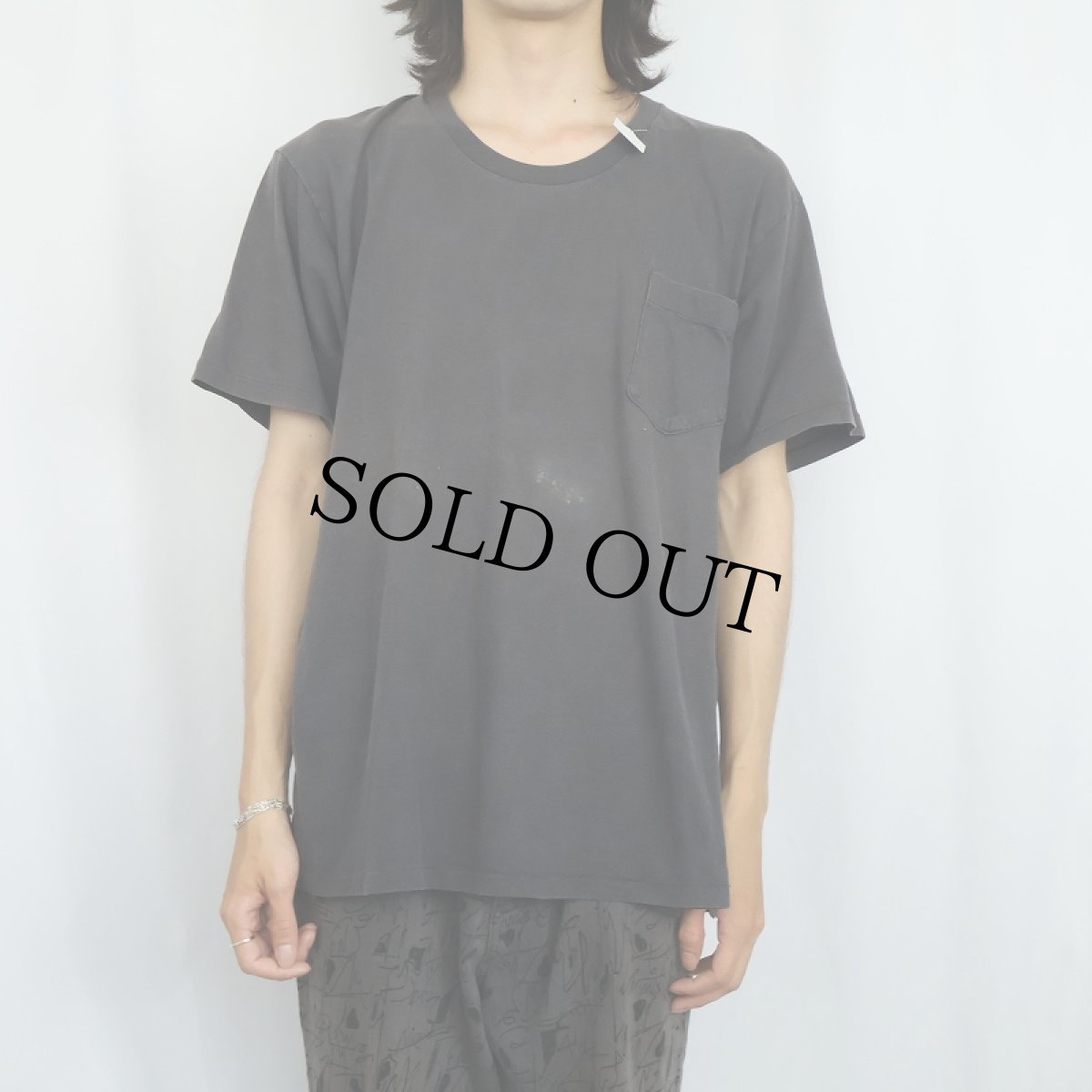 画像2: 80's JOCKEY USA製 無地ポケットTシャツ BLACK XL (2)