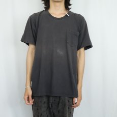 画像2: 80's JOCKEY USA製 無地ポケットTシャツ BLACK XL (2)