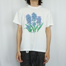 画像2: 90's USA製 ヒヤシンス プリントTシャツ L (2)