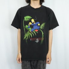 画像2: THE SIMPSONS "SLOUCHING HOMER DIPPIN' DONUT" キャラクタープリントTシャツ BLACK XL (2)