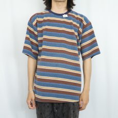 画像2: USA製 マルチボーダー柄 リブTシャツ ONE SIZE (2)