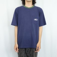 画像2: 90's Abercrombie&Fitch ポケットTシャツ L NAVY (2)