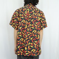 画像3: 90's HIGH SEAS Trading Co. USA製 唐辛子柄 コットンシャツ L (3)